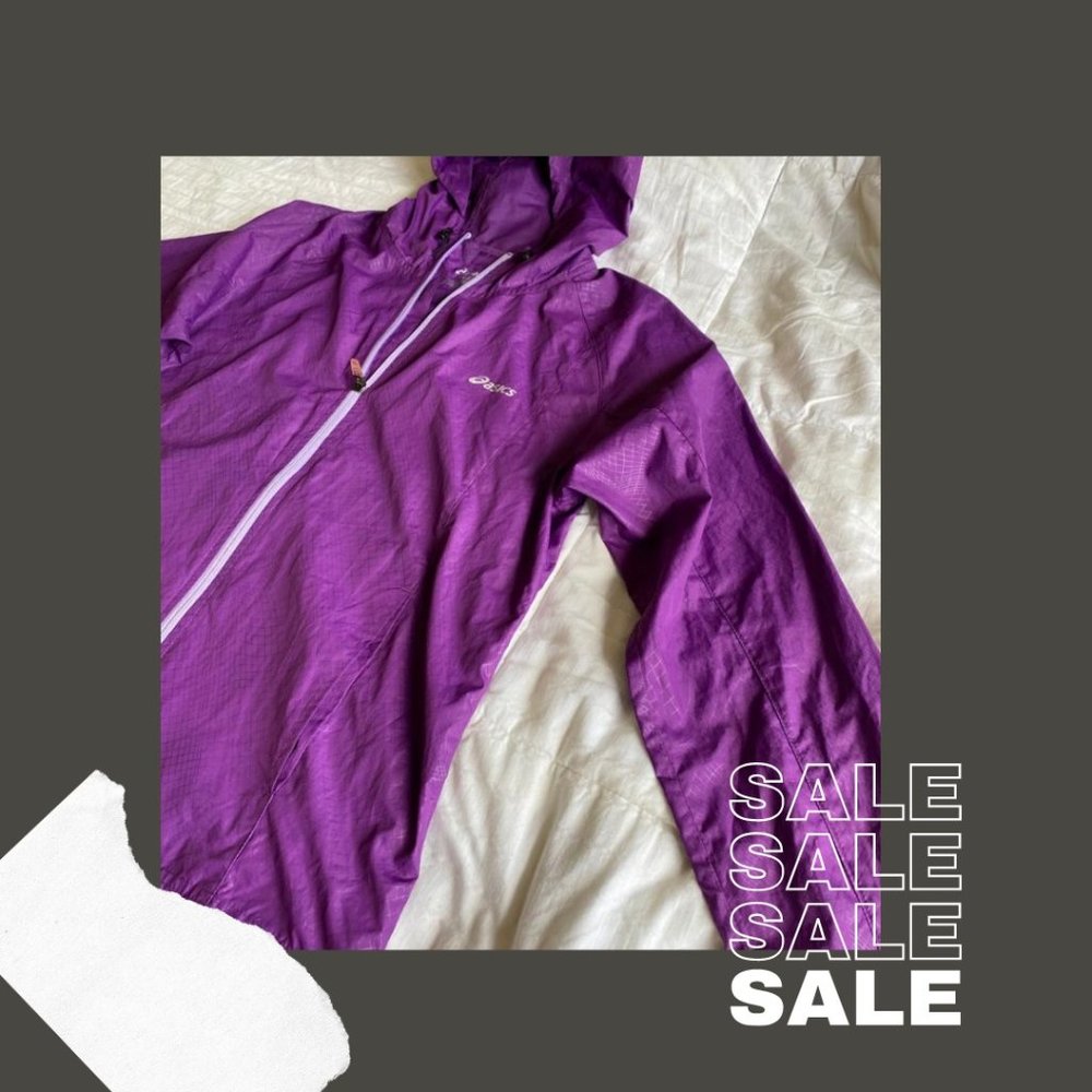 Bright purple water-proof jacket
